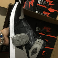 Retro High Top Sneakers, Black Gray Colorway, Lace Up Design, Casual Gift for Sneaker Fans