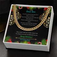 Mens Cuban Link Chain, Son Christmas Present from Dad Cuban Link Chain Necklace, Son Keepsake Jewelry, Stainless Steel Chain Necklace for Him
