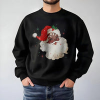 African American Santa Sweatshirt, Black Santa Christmas Sweatshirt, Retro Holiday Crewneck, Vintage Xmas Pullover, Comfy Holiday Sweatshirt