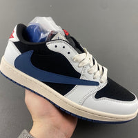 Low Top Sneakers, Blue White Black Colorway, Reverse Hook Design, Lace Up Design, Casual Gift for Sneaker Fans