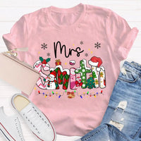 Custom Name Snowflake Holiday Shirt, Personalized Christmas Lights T-Shirt, Matching Family Xmas Graphic Tee, Holiday Season Present