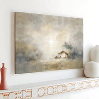 Star of Bethlehem Wall Art Canvas, Nativity Scene Canvas Print, Christian Holy Night Wall Decor, Religious Christmas Present for Home