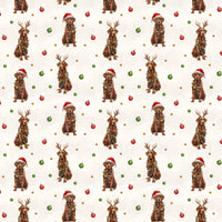 Dog in Santa Hat Wrapping Paper, Chocolate Labrador Christmas Wrapping Paper, Lab Puppy Holiday Gift Wrapping Paper, Dog Lover Gift Wrap