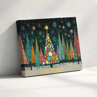 Colorful Forest Canvas Print, Christmas Tree Canvas Art, Whimsical Holiday Landscape Canvas, Festive Christmas Wall Decor, Winter Home Present
