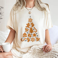 Festive Gingerbread Cookie T-Shirt, Gingerbread Man Christmas Tree Shirt, Adorable Baker Graphic Tee, Gingerbread Winter Shirt, Xmas Baker Present