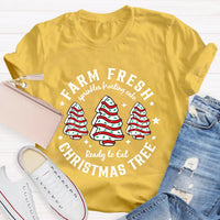 Festive Holiday Teacher Shirt, Farm Fresh Christmas Tree Teacher T-Shirt, Christmas Tree Graphic Tee, Adorable Winter Educator Present