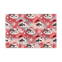 Adorable Winter Animal Gift Wrap, Santa Hat Raccoon Wrapping Paper, Christmas Raccoon Wrapping Paper, Holiday Forest Gift Wrap