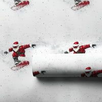 Snowboard Christmas Wrapping Paper, Snowboarding Santa Wrapping Paper, Extreme Sports Holiday Gift Wrap, Winter Sports Gift Wrapping Paper