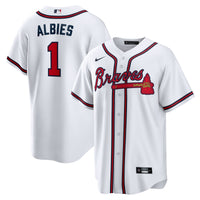 Atlanta Braves Ozzie Albies White Home Replica Player Name Jersey