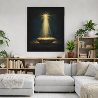 Star of Bethlehem Manger Canvas Print, Nativity Scene Canvas Wall Art, Religious Christmas Wall Decor, Holy Night Christian Canvas Art
