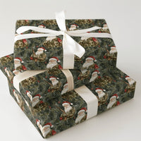 Camo Santa with Rifle Gift Wrap, Hunting Santa Christmas Wrapping Paper, Outdoorsman Holiday Wrapping Paper, Rustic Winter Wrapping Paper