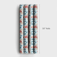 Cycling Santa Claus Gift Wrap, Santa on Bicycle Wrapping Paper, Watercolor Bike Rider Holiday Paper, Christmas Sport Wrapping Paper Roll