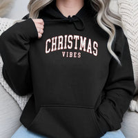 Retro Varsity Holiday Hooded Sweatshirt, Christmas Vibes Hoodie, Vintage Christmas Hoodie, Comfy Winter Pullover, Xmas Present for Men Women