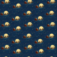 Santa and Reindeer Christmas Gift Wrap, Midnight Sleigh Ride Wrapping Paper, Festive Winter Night Present Paper Roll for Presents