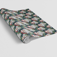 Classic Holly Gift Wrap, Vintage Santa Wrapping Paper, Retro Christmas Santa Wrapping Paper, Holiday Festive Gift Wrap
