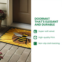 Three Dogs in Hats and Scarves Welcome Mat, Winter Dachshund Trio Doormat, Christmas Wiener Dog Floor Mat, Non-Slip Holiday Entry Mat Decor