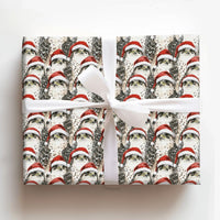 Santa Hat Bird of Prey Gift Wrapping Paper, Christmas Hawk Falcon Wrapping Paper, Festive Holiday Gift Wrap, Bird Lover Xmas Present Roll
