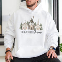 Christian Christmas Jesus Hoodie, The Greatest Present Is Jesus Hoodie, Faith Holiday Hooded Pullover, Church Religious Jesus Sweatshirt