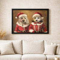 Pups in Santa Suits Holiday Print, Dog Christmas Portrait Canvas Art, Adorable Christmas Dogs Canvas, Festive Wall Decor, Pet Lover Xmas Present