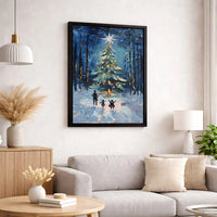 Snowy Forest Canvas Print, Christmas Tree Canvas Wall Art, Winter Holiday Canvas Art, Festive Oil Painting Wall Decor, Christmas Home Present