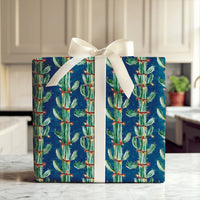 Desert Saguaro Holiday Gift Wrap, Cactus Christmas Wrapping Paper, Southwestern Wrapping Paper, Festive Xmas Present Paper Roll