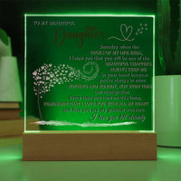 Sentimental Daughter Night Light, To My Daughter Acrylic Plaque, Daughter LED Acrylic Sign, Meaningful Birthday and Christmas Keepsake Present