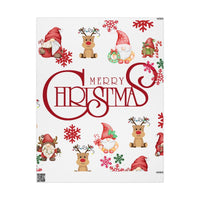 Christmas Gift Wrap Roll, Adorable Gnome and Reindeer Wrapping Paper, Holiday Wrapping Paper, Festive Xmas Gift Wrap, Winter Present Paper