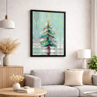 Modern Holiday Pine Canvas Wall Art, Abstract Christmas Tree Canvas, Festive Winter Botanical Canvas Print, Minimalist Xmas Home Decor Present