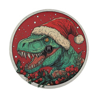 Santa Hat Dinosaur Wheel Cover, Dino Claus T-Rex Christmas Spare Tire Cover, Humorous Holiday Tire Protector, Xmas Present for Jeep SUV Truck