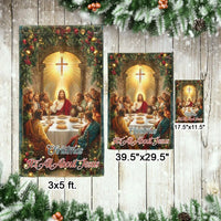 Last Supper Nativity Yard Flag, Christmas Garden Flag It's All About Jesus, Double Sided Religious Holiday Lawn Flag Present