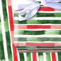 Modern Christmas Gift Wrap, Abstract Brushstroke Wrapping Paper, Red and Green Holiday Wrapping Paper Roll, Contemporary Xmas Gift Wrap