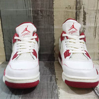 Mid Top Sneakers, Red Colorway, Lace Up Design, Casual Gift for Sneaker Fans