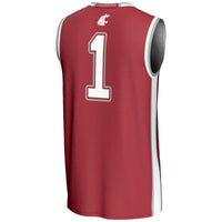 #1 Washington State Cougars Lightweight Basketball Jersey - Crimson