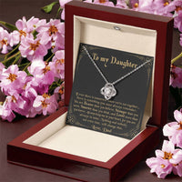 Dad to Daughter Love Knot Pendant, To My Daughter Love Knot Necklace, Cubic Zirconia Love Knot Jewelry, Birthday Christmas Keepsake Present