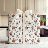 Axe Guitar Rockstar Santa Wrapping Paper, Heavy Metal Santa Wrapping Paper, Humorous Rock and Roll Christmas Wrapping Paper, Gift Wrap Roll