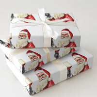 Humorous Red Wine Holiday Gift Wrap, Santa Toasting Wine Wrapping Paper, Drinking Santa Claus Wrapping Paper, Adult Christmas Wrapping Paper