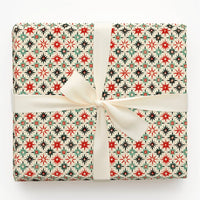 Retro Starburst Gift Wrap, Mid-Century Modern Wrapping Paper, Atomic Star Holiday Wrapping Paper, Vintage Christmas Gift Wrap Paper Roll