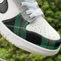 Low Top Sneakers, Green White Black Colorway, Lace Up Design, Casual Gift for Sneaker Fans