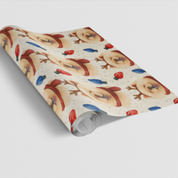 Festive Dog Holiday Gift Wrap, Chow Chow Christmas Wrapping Paper, Adorable Fluffy Puppy Present Paper, Dog Lover Xmas Wrapping Paper Roll