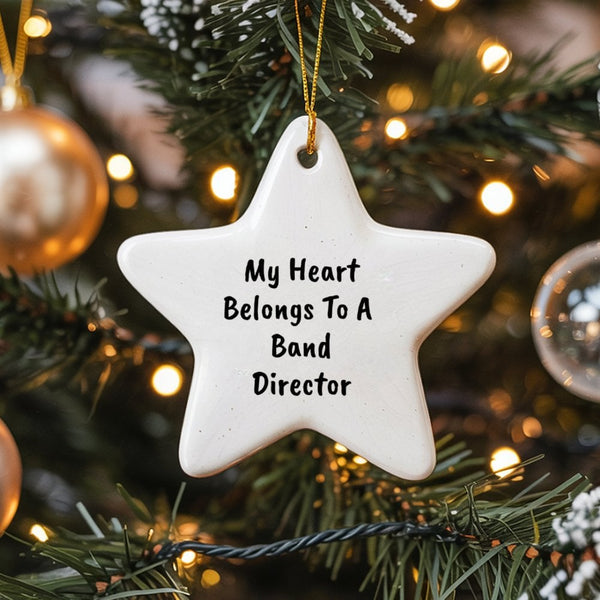 Music Teacher Appreciation Star Ornament, Band Director Christmas Ornament, Ceramic School Musician Decor, Star Ceramic Ornam