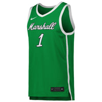 #1 Marshall Thundering Herd Replica Basketball Jersey - Kelly Green