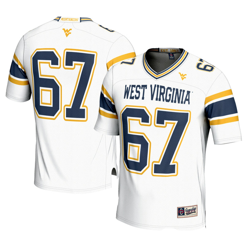 #1 West Virginia Mountaineers Football Jersey - White