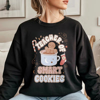Gingerbread Christmas Sweater, Teacher of Smart Cookies Sweatshirt, Adorable Teacher Holiday Crewneck, Festive School Graphic Pullover
