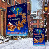 Santa Is Coming SC Flag, South Carolina Christmas Garden Flag, Double Sided Palmetto Holiday Garden Flag, Festive Southern Yard Decor
