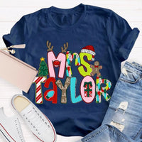 Personalized Christmas T-Shirt, Custom Christmas Tree Shirt, Holiday Tree Graphic Tee, Matching Family Christmas Shirt, Xmas Holiday Present