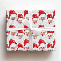 Watercolor Santa Claus Wrapping Paper, Swiss Cross Santa Wrapping Paper, Holiday Present Gift Wrap, Festive Christmas Gift Wrapping Paper