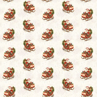 Christmas Sleigh Gift Wrap, Vintage Santa Wrapping Paper, Retro Holiday Present Paper, Traditional Xmas Gift Wrap Roll