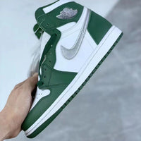 Low Top Sneakers, White Green Colorway, Lace Up Design, Casual Gift for Sneaker Fans
