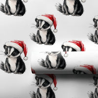 Watercolor Animal Gift Wrap, Baby Skunk Christmas Wrapping Paper, Skunk Wrapping Paper Roll, Holiday Wrapping Paper, Woodland Xmas Gift Wrap