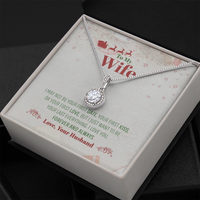 Cubic Zirconia Pendant Necklace, Eternal Hope Necklace for Wife, White Gold Pendant Necklace, Romantic Christmas Jewelry Present for Her